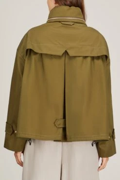 DOROTHEE SCHUMACHER Adventurous Movement Jacket In Khaki -ULLA JOHNSON Shop dorothee schumacher adventurous movement jacket in khaki 3
