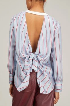 DOROTHEE SCHUMACHER Luxurious Blouse In Colorful Mix With Stripes -ULLA JOHNSON Shop dorothee schumacher luxurious blouse in colorful mix with stripes 3