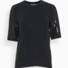 DOROTHEE SCHUMACHER Sequin Statement Pullover In Pure Black