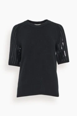 DOROTHEE SCHUMACHER Sequin Statement Pullover In Pure Black