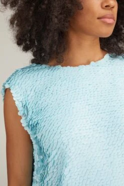 Dries Van Noten Como Embroidered Top In Light Blue -ULLA JOHNSON Shop dries ComoEmbroideredTopinLightBlue 4 1