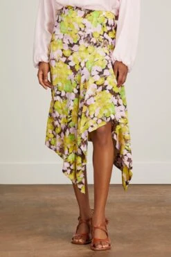 Dries Van Noten Saxo Tris Skirt In Yellow -ULLA JOHNSON Shop dries saxo tris skirt in yellow 2