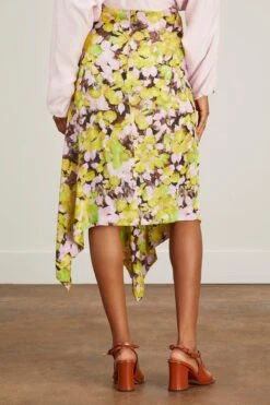 Dries Van Noten Saxo Tris Skirt In Yellow -ULLA JOHNSON Shop dries saxo tris skirt in yellow 3