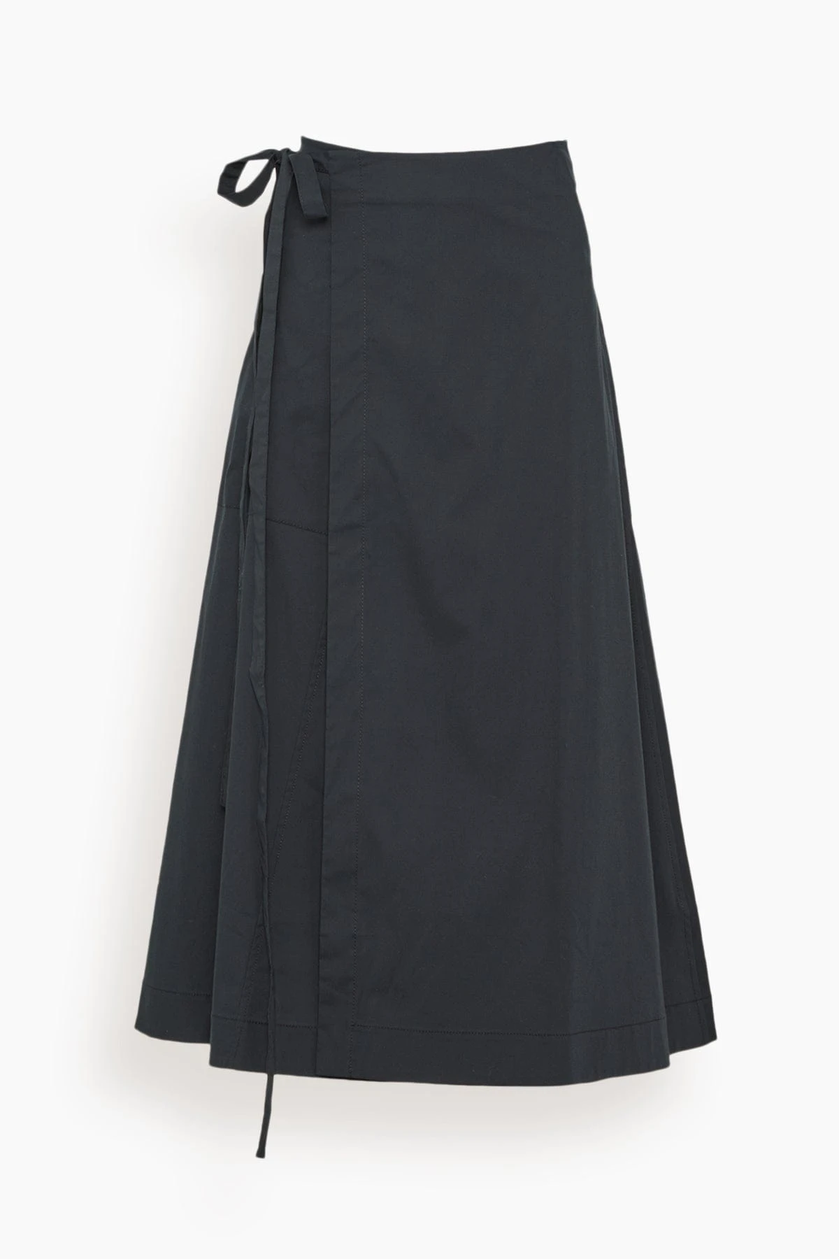 Soft Poplin Wrap Skirt In Black 3 Soft Poplin Wrap Skirt In Black
