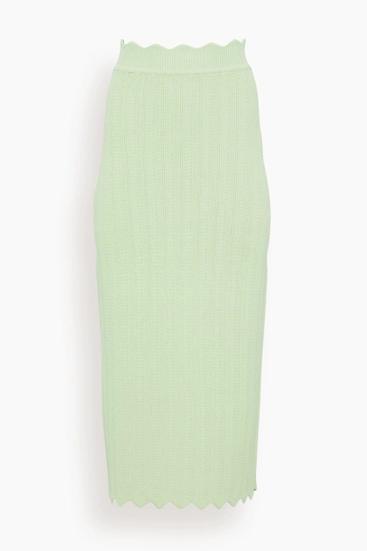 Tilda Scallop Knit Skirt In Pistachio 3 Tilda Scallop Knit Skirt In Pistachio
