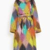 Halftone Harlequin Lightweight Trench Coat In Sulphur Multi