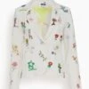 Hand Embroidered Linen Jacket In Off White -ULLA JOHNSON Shop eb41c3ff04eb5ddfd927d5342a2c3f99