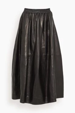 Varo Leather Skirt In Black