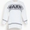 Marni Round Neck Sweater In Lily White -ULLA JOHNSON Shop ebfbd116abe492ffe2d102f2fd512efa