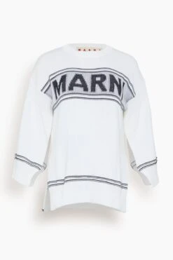 Marni Round Neck Sweater In Lily White