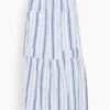 Summer Skirt In White With Navy Stripes -ULLA JOHNSON Shop ec8a640d7b6a5cd865edd4a43f574dfc