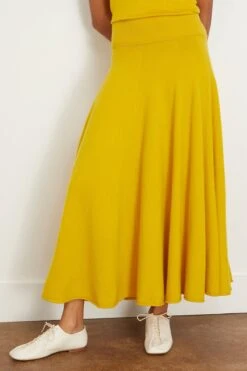 Twirl Skirt In Sunflower 8 Twirl Skirt In Sunflower -ULLA JOHNSON Shop extremecashmere TwirlSkirtinSunflower 2
