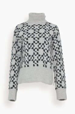 Charlenne Turtleneck Sweater In Heather Grey Charcoal