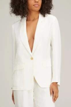 FORTE_FORTE Ripstop Fluid Viscose Jacket In White 8 FORTE_FORTE Ripstop Fluid Viscose Jacket In White -ULLA JOHNSON Shop forte ripstop fluid viscose jacket in white 2