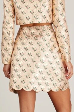 GIAMBATTISTA VALLI Skirt In Rose/Gold -ULLA JOHNSON Shop giambattista valli skirt in rose gold 3