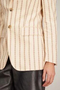 Golden Goose Single Breasted Cotton Jacket In Lambs Wool/Coffee Iron -ULLA JOHNSON Shop golden goose single breasted cotton jacket in lambs wool coffee iron 4 1