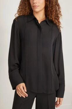 Danielle Shirt In Black -ULLA JOHNSON Shop heirlome DanielleShirtinBlack 2