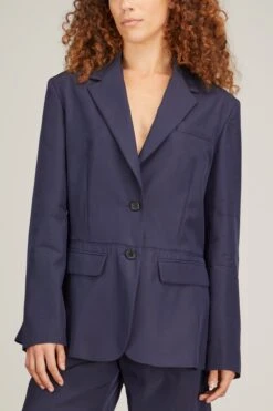 JW Anderson Deconstructed Jacket In Navy -ULLA JOHNSON Shop jw anderson deconstructed jacket in navy 2
