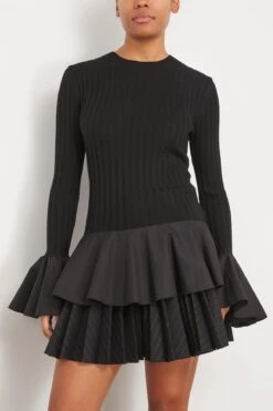 JW Anderson Contrast Woven Hem Top In Black -ULLA JOHNSON Shop jwanderson ContrastWovenHemTopinBlack 2