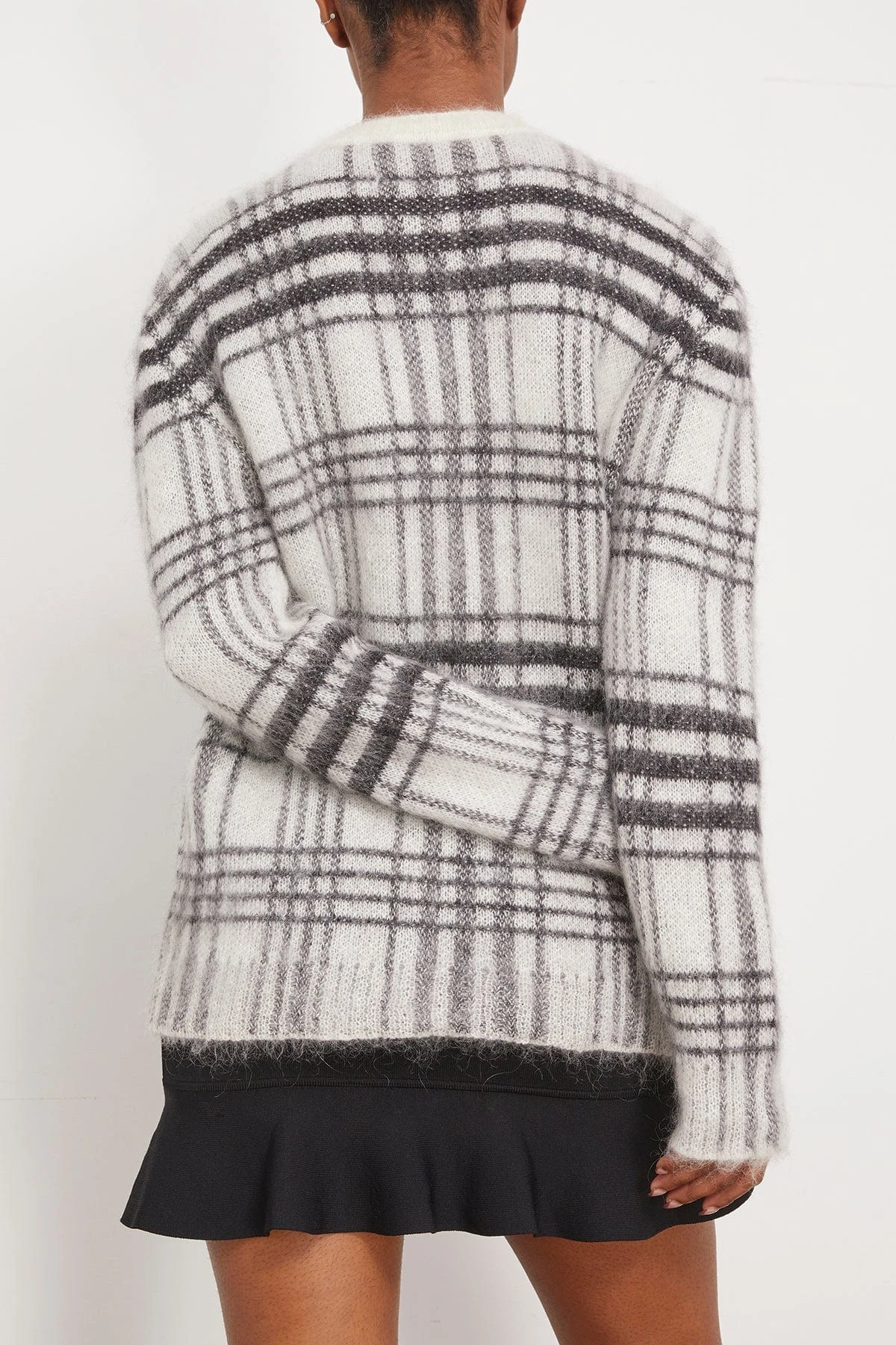 JW Anderson Tartan Check Crewneck Jumper In White/Black 6 JW Anderson Tartan Check Crewneck Jumper In White/Black - Image 4