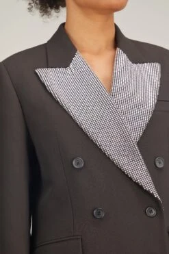 Balton Jacket With Crystals In Dark Brown 11 Balton Jacket With Crystals In Dark Brown -ULLA JOHNSON Shop khaite balton jacket with crystals in dark brown 4