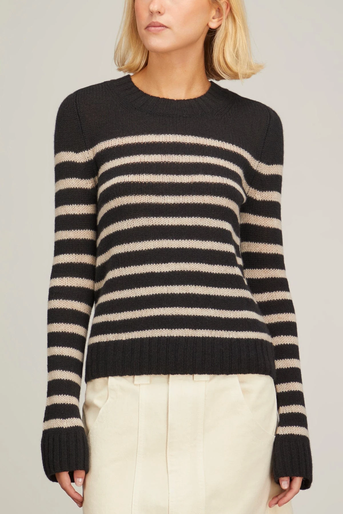 Tilda Crewneck Mariner Stripe Sweater In Black/Powder Stripe 5 Tilda Crewneck Mariner Stripe Sweater In Black/Powder Stripe - Image 3