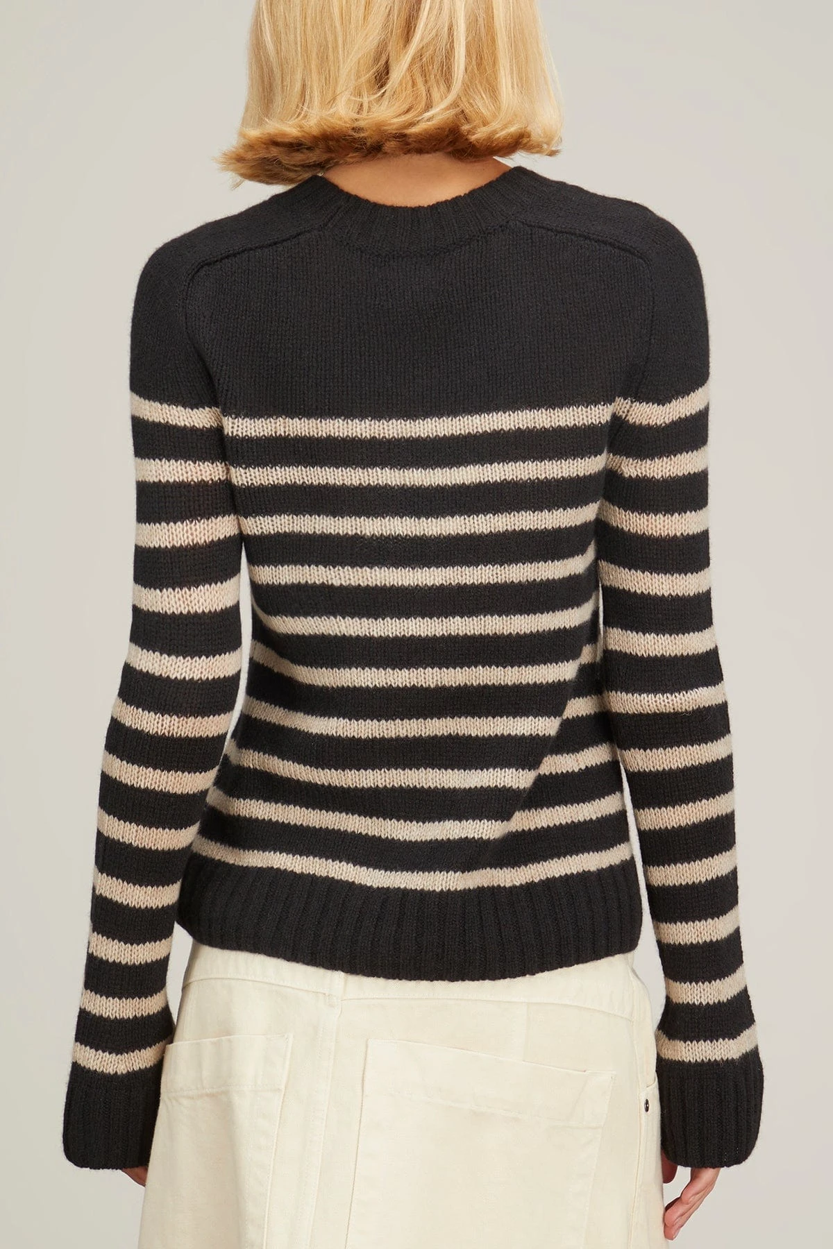 Tilda Crewneck Mariner Stripe Sweater In Black/Powder Stripe 6 Tilda Crewneck Mariner Stripe Sweater In Black/Powder Stripe - Image 4