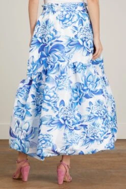Maja Skirt In Blue Peony -ULLA JOHNSON Shop kika vargas maja skirt in blue peony 3