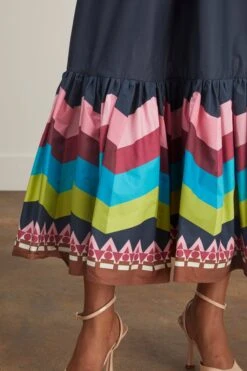 Sunset Skirt In Sunset Navy Placee -ULLA JOHNSON Shop ladoublej SunsetSkirtinSunsetNavyPlacee 4