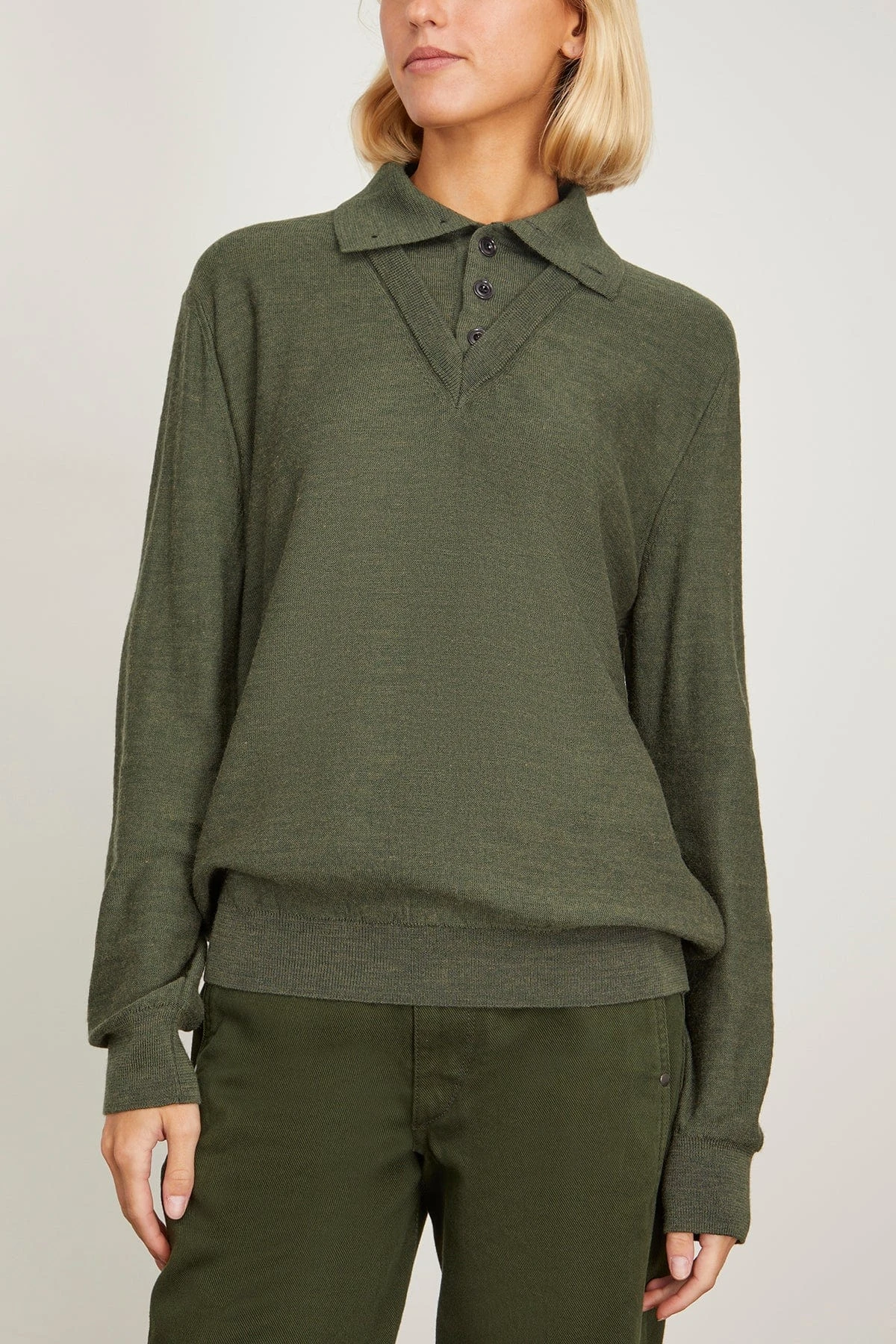 Lemaire Trompe L'oeil Jumper In Ivy Green 5 Lemaire Trompe L'oeil Jumper In Ivy Green - Image 3