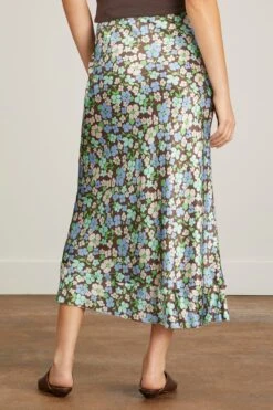 Bella Skirt In Green Micro Multi -ULLA JOHNSON Shop lee mathews bella skirt in green micro multi 3