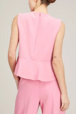 Flounce Hem Top In Peony 10 Flounce Hem Top In Peony -ULLA JOHNSON Shop lela rose flounce hem top in peony 3