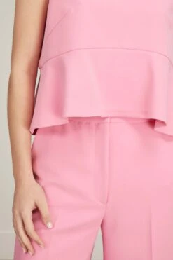 Flounce Hem Top In Peony 11 Flounce Hem Top In Peony -ULLA JOHNSON Shop lela rose flounce hem top in peony 4 1