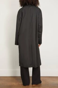 Lemaire Wrap Collar Trench In Jet Black -ULLA JOHNSON Shop lemaire WrapCollarTrenchinJetBlack 3