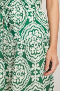 Medallion Maxi Skirt In Deep Green -ULLA JOHNSON Shop lemlem medallion maxi skirt in deep green 4