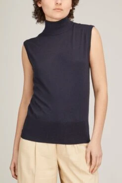 Cynthia Vest In Navy -ULLA JOHNSON Shop lisa yang cynthia vest in navy 2