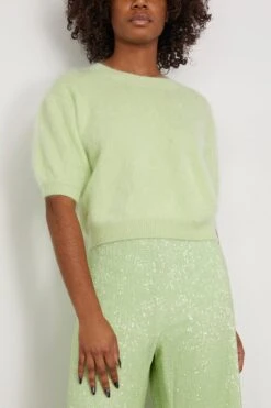 Juniper Sweater In Mint Brushed -ULLA JOHNSON Shop lisayang JuniperSweaterinMintBrushed 2