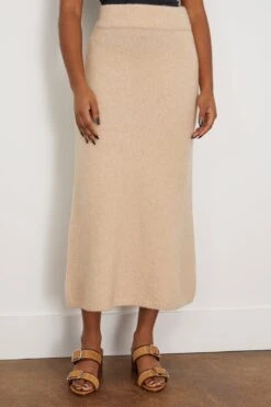 Kael Skirt In Sand Boucle -ULLA JOHNSON Shop lisayang KaelSkirtinSandBoucle 2