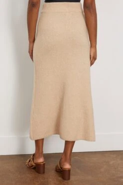 Kael Skirt In Sand Boucle -ULLA JOHNSON Shop lisayang KaelSkirtinSandBoucle 3