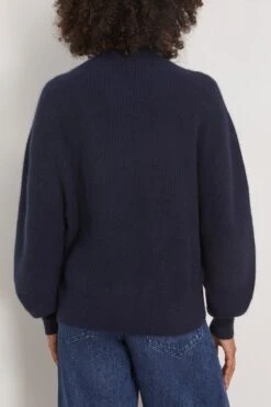 Safa Sweater In Navy -ULLA JOHNSON Shop loulou SafaSweaterinNavy 3