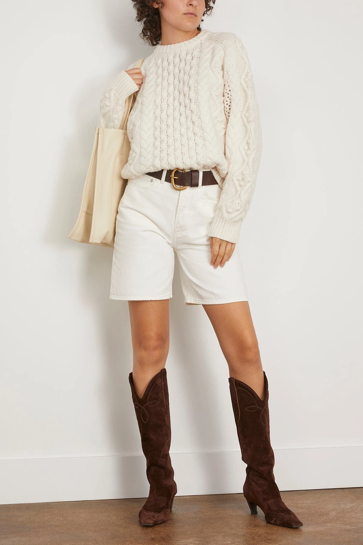 Secas Cable Knit Sweater In Ivory 4 Secas Cable Knit Sweater In Ivory - Image 2