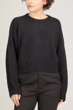 Oversized Sweater In Black -ULLA JOHNSON Shop loulou oversized sweater in black 2