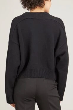 Oversized Sweater In Black -ULLA JOHNSON Shop loulou oversized sweater in black 3