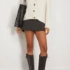Kuma Cable Knit Cardigan In Ivory -ULLA JOHNSON Shop louloustudio KumaCableKnitCardiganinIvory 1