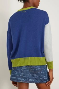 Marni Iconic Cashmere Cardigan In Illusion Blue -ULLA JOHNSON Shop marni IconicCashmereCardiganinIllusionBlue 3