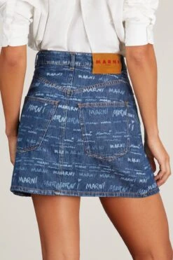 Marni Skirt In Iris Blue -ULLA JOHNSON Shop marni SkirtinIrisBlue 3