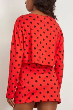 Marni Small Dot Technical Jersey Boatneck Top In Lacquer -ULLA JOHNSON Shop marni SmallDotTechnicalJerseyBoatneckTopinLacquer 3