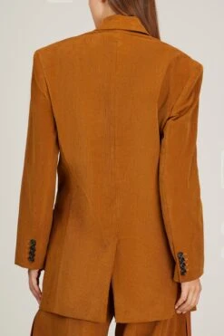 Oversized Blazer In Corduroy Camel -ULLA JOHNSON Shop meryll OversizedBlazerinCorduroyCamel 3