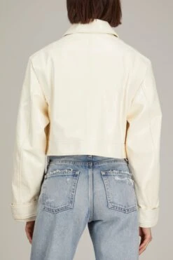Boxy Heavy Leather Jacket In White -ULLA JOHNSON Shop minuit BoxyHeavyLeatherJacketinWhite 3