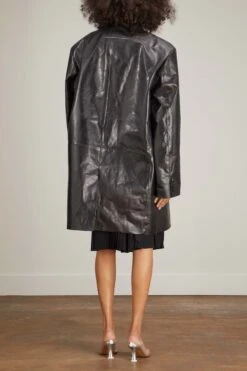 MM6 Maison Margiela Leather Jacket In Black -ULLA JOHNSON Shop mm6 leather jacket in black 3